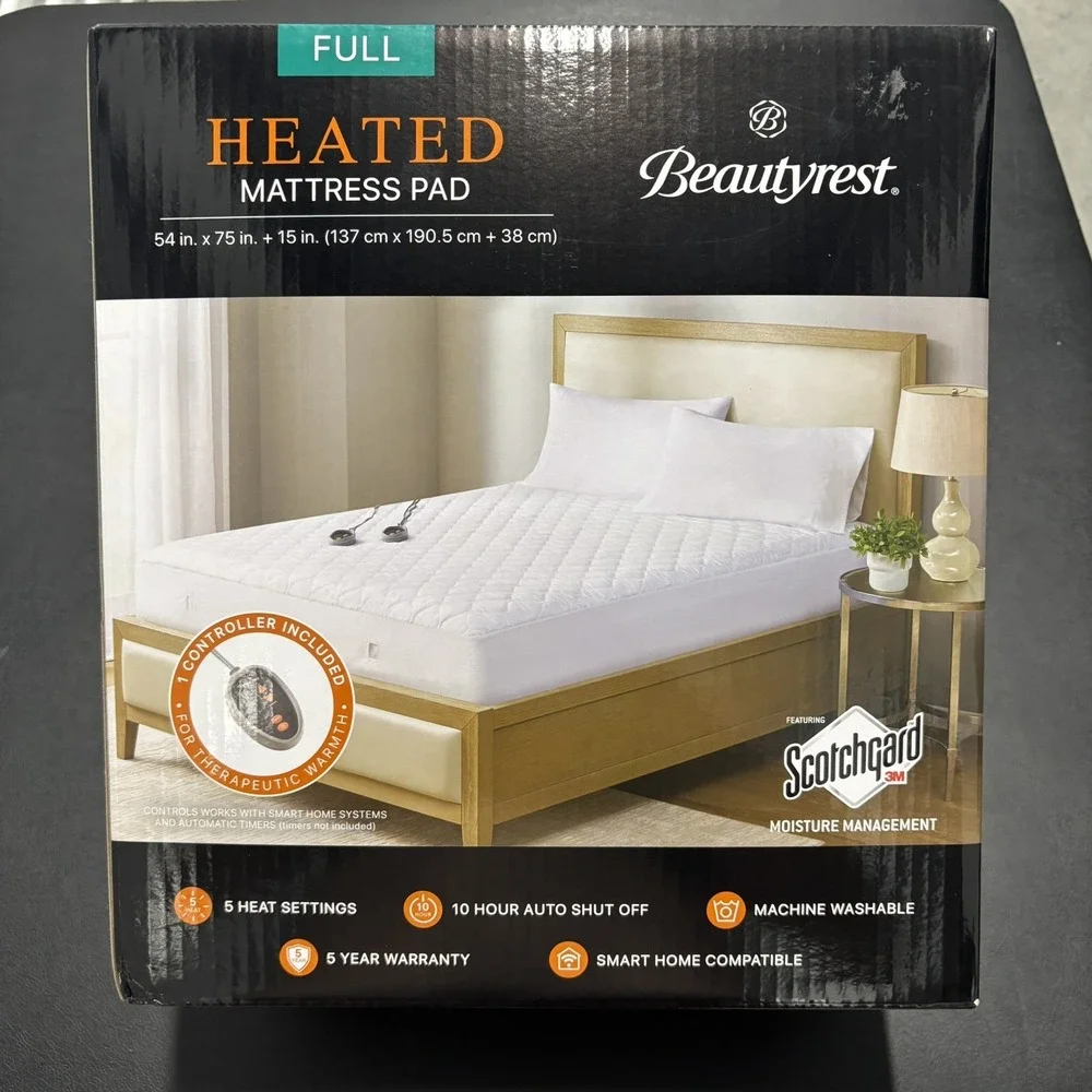 Beautyrest Heated Microfiber Mattress Pad with 3M Scotchgard ‎ 